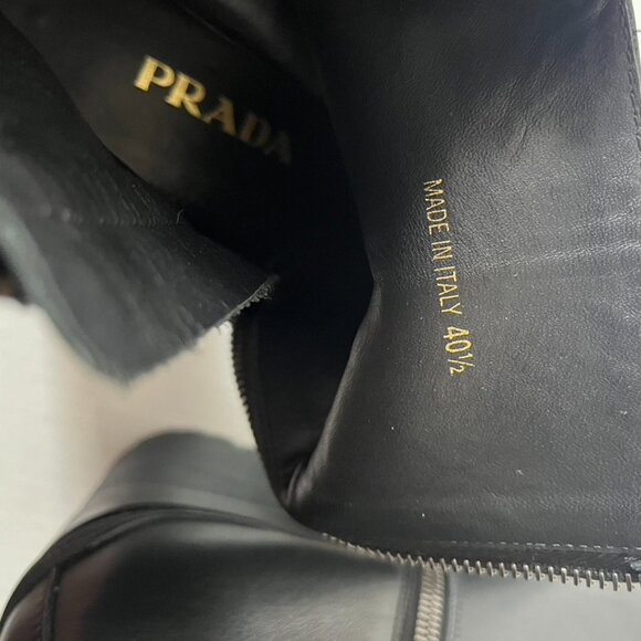 Prada Leather Lug Sole Chelsea Boots Size 9.5 - Picture 14 of 17
